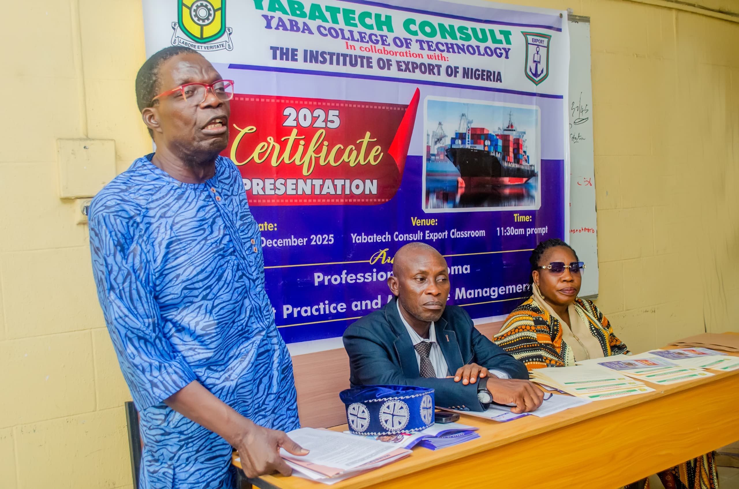 Professional Diploma presentation at Yabatech Consult